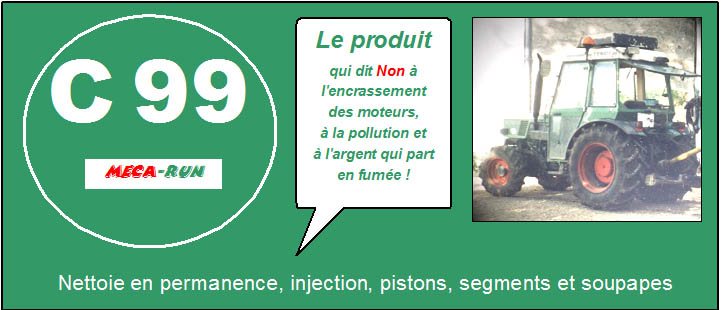 Flyer promotionnel C99 véhicule agricole avec une photo de tracteur à droite