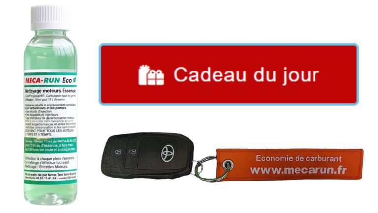 Cadeau du jour + un flacon meca-run + porte clé flamme